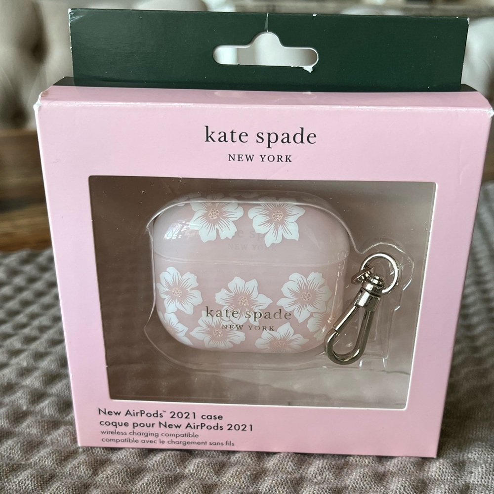 AirPods Case,  Kate Spade, Hollyhock print.  New, never used, still in box.